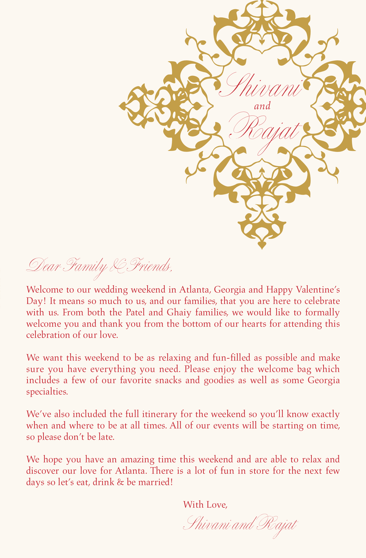 Diamond Mandala Wedding Welcome Letter and Wedding Programs - Documents and Designs